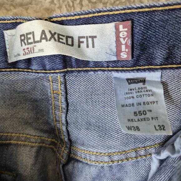 Levis 550 Jeans Men's Relaxed Fit Dark Blue Denim Tapered Leg NWT 38x32 - Picture 7 of 8